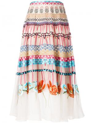 Плиссированная юбка с комбинированным узором Temperley London. Цвет: разноцветный