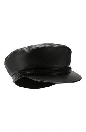 Кожаная кепка Saint Laurent. Цвет: черный