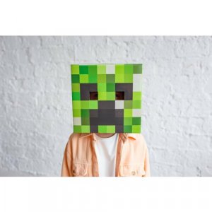 Картонная маска Крипера из игры Майнкрафт/Minecraft Maskbro. Цвет: зеленый
