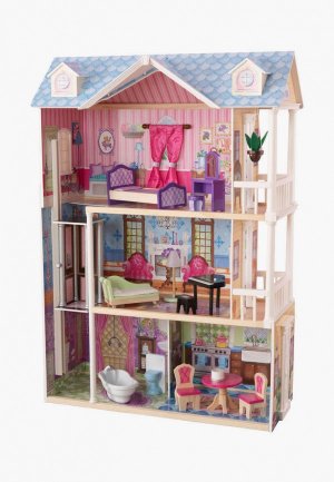 Дом для куклы KidKraft Мечта, с мебелью 14 предметов в наборе, свет, звук, кукол 30 см. Цвет: разноцветный