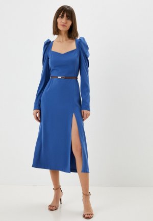 Платье Kira Plastinina с ремнем. Цвет: синий