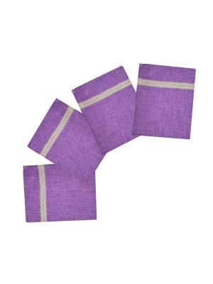 Комплект салфеток  Фиолет кружево 4 шт., 35х50 см. T&I. Цвет: фиолетовый, бежевый