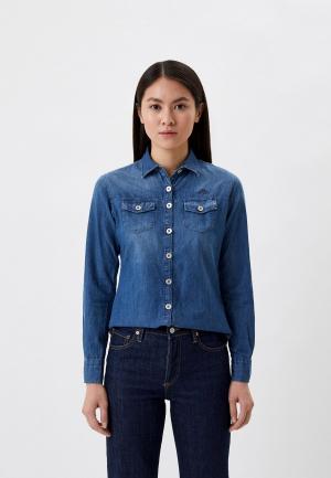 Рубашка джинсовая La Martina. Цвет: синий