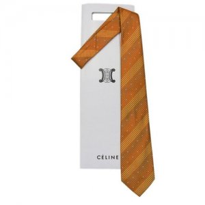 Стильный оранжевый галстук в логотипах 70464 Celine. Цвет: оранжевый
