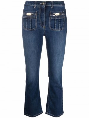 Cropped denim jeans Elisabetta Franchi. Цвет: синий
