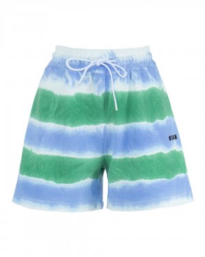 Широкие шорты MSGM. Цвет: белый+синий+зеленый