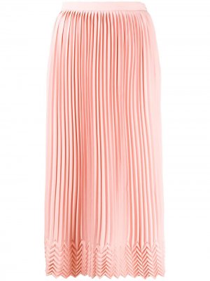 Плиссированная юбка миди с узором шеврон Marco De Vincenzo. Цвет: розовый