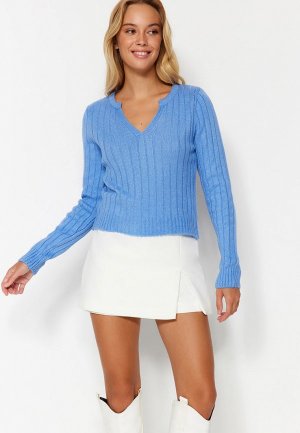 Пуловер Trendyol. Цвет: голубой