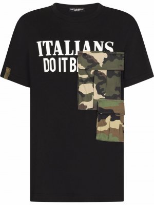 Футболка с графичным принтом Dolce & Gabbana. Цвет: черный