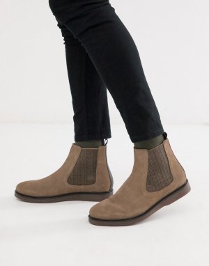 Замшевые серо-коричневые ботинки челси calverston-Коричневый H by Hudson