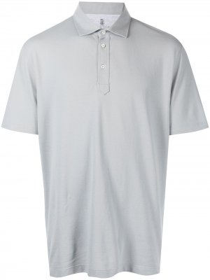 Рубашка поло с короткими рукавами Brunello Cucinelli. Цвет: синий