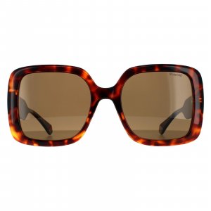 Квадратные поляризованные солнцезащитные очки из темной гаванской бронзы, коричневый Polaroid