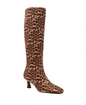 Женские ботинки на каблуке-рюмочке с квадратным носком Zaharrah, стандартные икры , цвет Leopard Multi Katy Perry