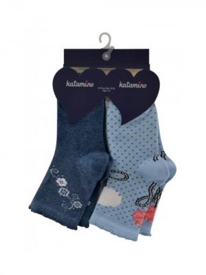 Носки, 2 пары Katamino. Цвет: голубой, синий