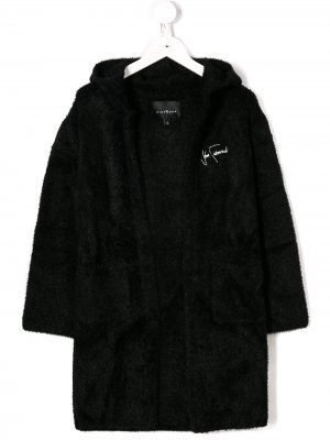 Кардиган-пальто с вышитым логотипом John Richmond Junior. Цвет: черный