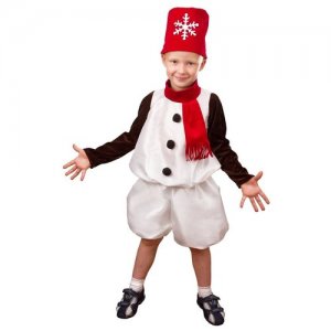 Карнавальный костюм детский Снеговик Снежок (110) Elite CLASSIC. Цвет: белый