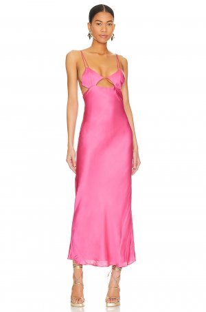 Платье миди Lucia Midi Slip Dress, цвет Hot Pink Bardot