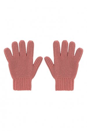 Вязаные перчатки розового цвета Bonpoint. Цвет: розовый