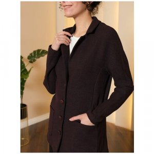 Пиджак , удлиненный, силуэт прямой, размер 48, бордовый Profito Avantage. Цвет: бордовый/коричневый