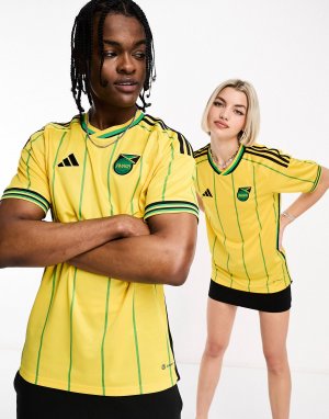 Желтая домашняя футболка унисекс adidas Football Jamaica performance