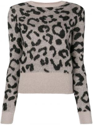 Леопардовый свитер Max Mara. Цвет: нейтральные цвета