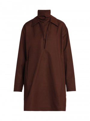 Платье-рубашка с объемным воротником , коричневый Jil Sander