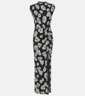 Платье макси apollo в горошек, черный Diane von Furstenberg