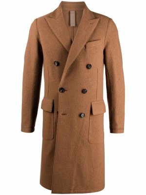 Двубортное пальто Eleventy. Цвет: коричневый