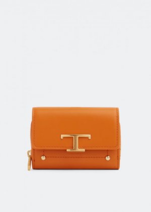 Кошелек TOD'S Timeless leather wallet, оранжевый Tod's