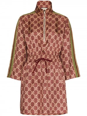 Платье мини с узором GG Supreme Gucci. Цвет: красный