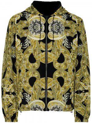 Куртка-бомбер с принтом барокко Versace. Цвет: черный