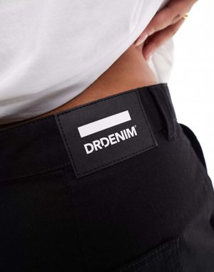 Черные широкие брюки карго прямого кроя Donna Cargo Dr Denim. Цвет: черный