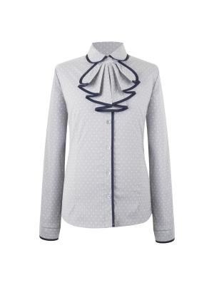 Блузка 7 одежек. Цвет: серый, белый