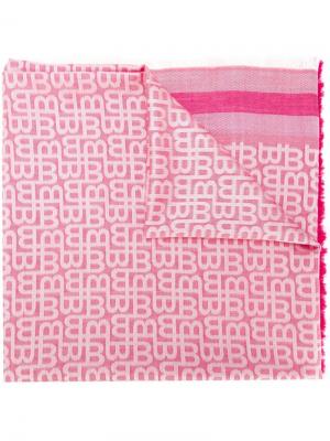 Жаккардовый платок с бахромой Bally. Цвет: розовый и фиолетовый