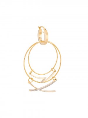 Серьга-кольцо с подвеской Mounser. Цвет: золотистый