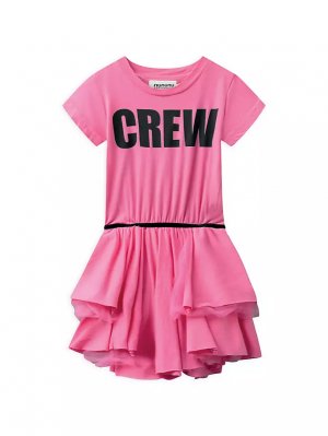 Летнее многослойное платье для маленьких девочек и , ярко-розовый Nununu