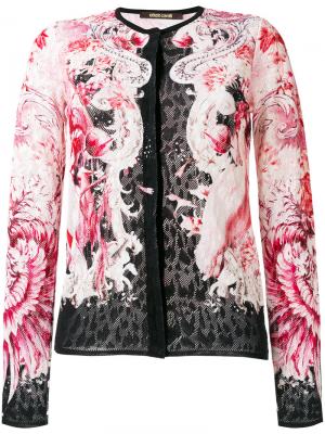 Кружевной приталенный пиджак Roberto Cavalli. Цвет: розовый