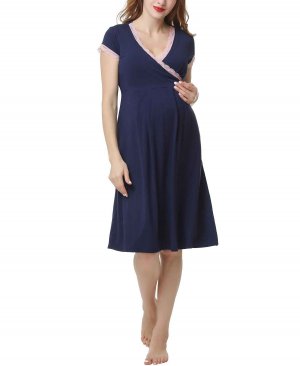 Ночная рубашка для беременных и кормящих мам kimi & kai jenny + kai, синий