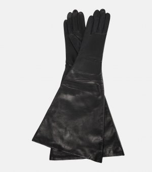 Расклешенные кожаные перчатки , черный Alaïa