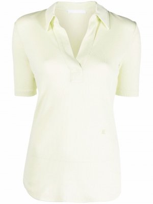 Приталенная рубашка поло с V-образным вырезом Helmut Lang. Цвет: зеленый