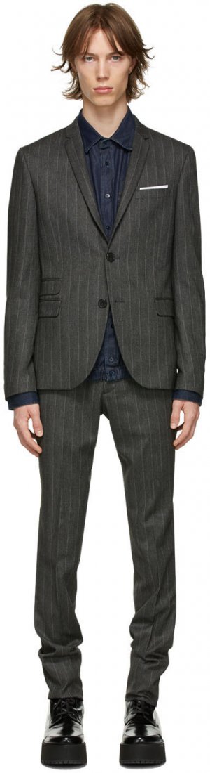 Grey Twill Stripe Suit Neil Barrett. Цвет: 244 grey