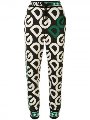 Спортивные брюки с логотипом и лампасами Dolce & Gabbana. Цвет: черный