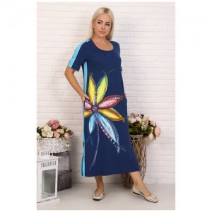 Длинное платье с цветами (9891, синий, размер: 54) Натали. Цвет: синий