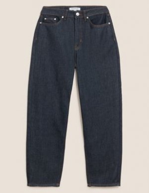 Зауженные джинсы с высокой талией, Marks&Spencer Marks & Spencer. Цвет: темный индиго