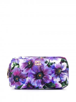 Косметичка с цветочным принтом Dolce & Gabbana. Цвет: фиолетовый