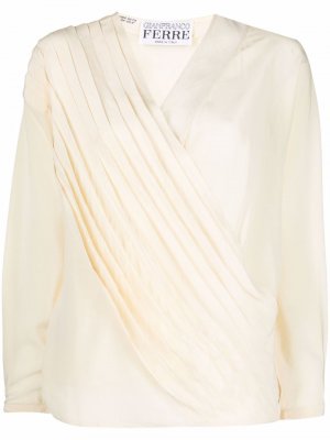 Шелковая блузка с драпировкой Gianfranco Ferré Pre-Owned. Цвет: нейтральные цвета