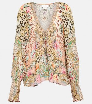 Шелковая блузка с принтом , разноцветный CAMILLA