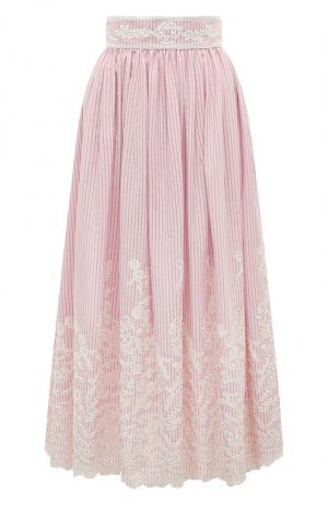 Хлопковая юбка Elie Saab. Цвет: розовый