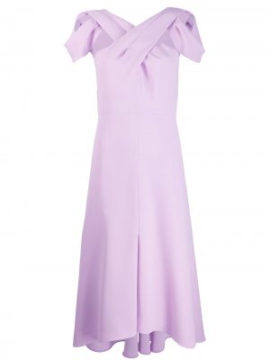 Расклешенное платье с короткими рукавами Delpozo. Цвет: фиолетовый