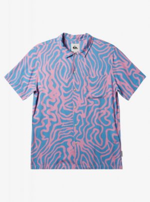 Мужская рубашка с коротким рукавом Pool Party Casual QUIKSILVER. Цвет: swedish blue aop bes